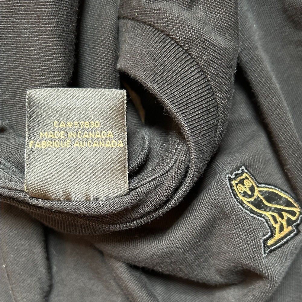 OVO Black Long Sleeve Cotton Shirt with Owl Logo - Picture 5 of 7
